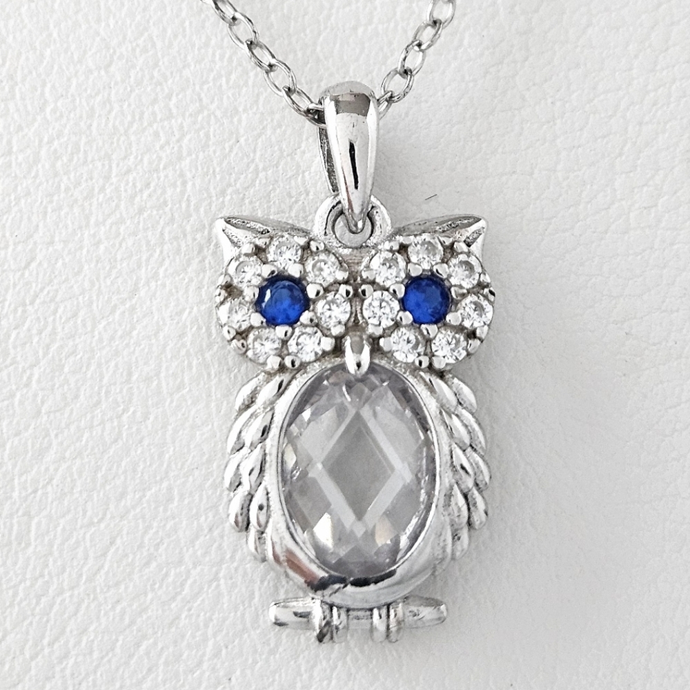 Owl Necklace,  925 Sterling Silver, Vintage Charmed Aroma